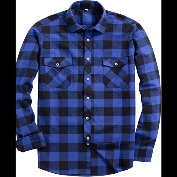 Other - New Mens Cotton Flannel Long Sleeve Shirt Multiple Sizes